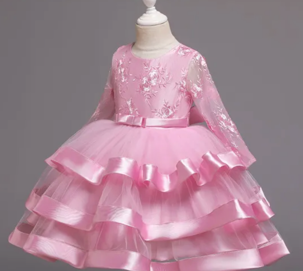 
                      
                        Long Sleeve Satin Tulle Flower Girl Party Dress
                      
                    