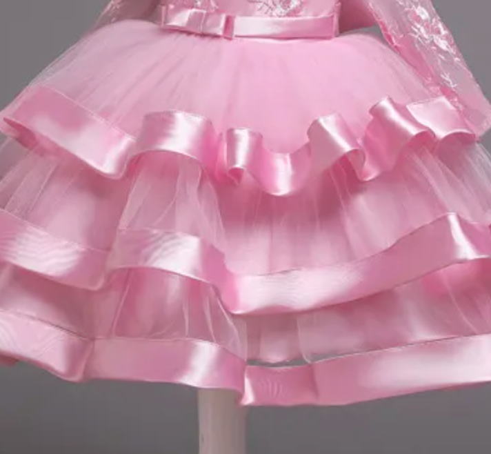 
                      
                        Long Sleeve Satin Tulle Flower Girl Party Dress
                      
                    