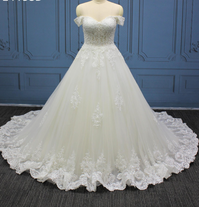 
                      
                        Lace Pearl Sleeveless A Line Bridal Wedding Gown
                      
                    