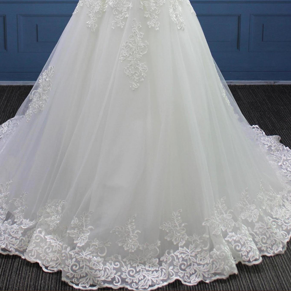 
                      
                        Scoop Neck A Line Tulle Lace Wedding Bridal Gown
                      
                    