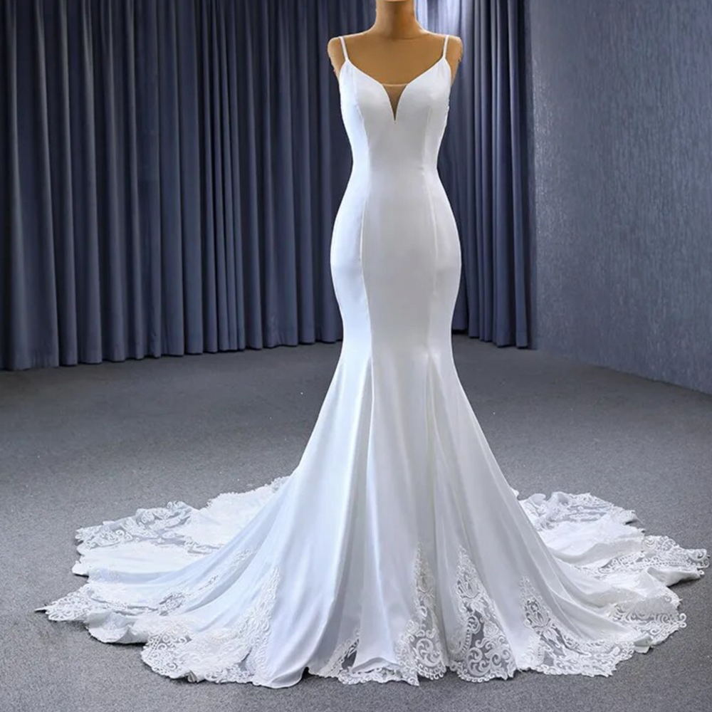 
                      
                        Satin Modern Mermaid Wedding Sleeveless Bridal Gown
                      
                    