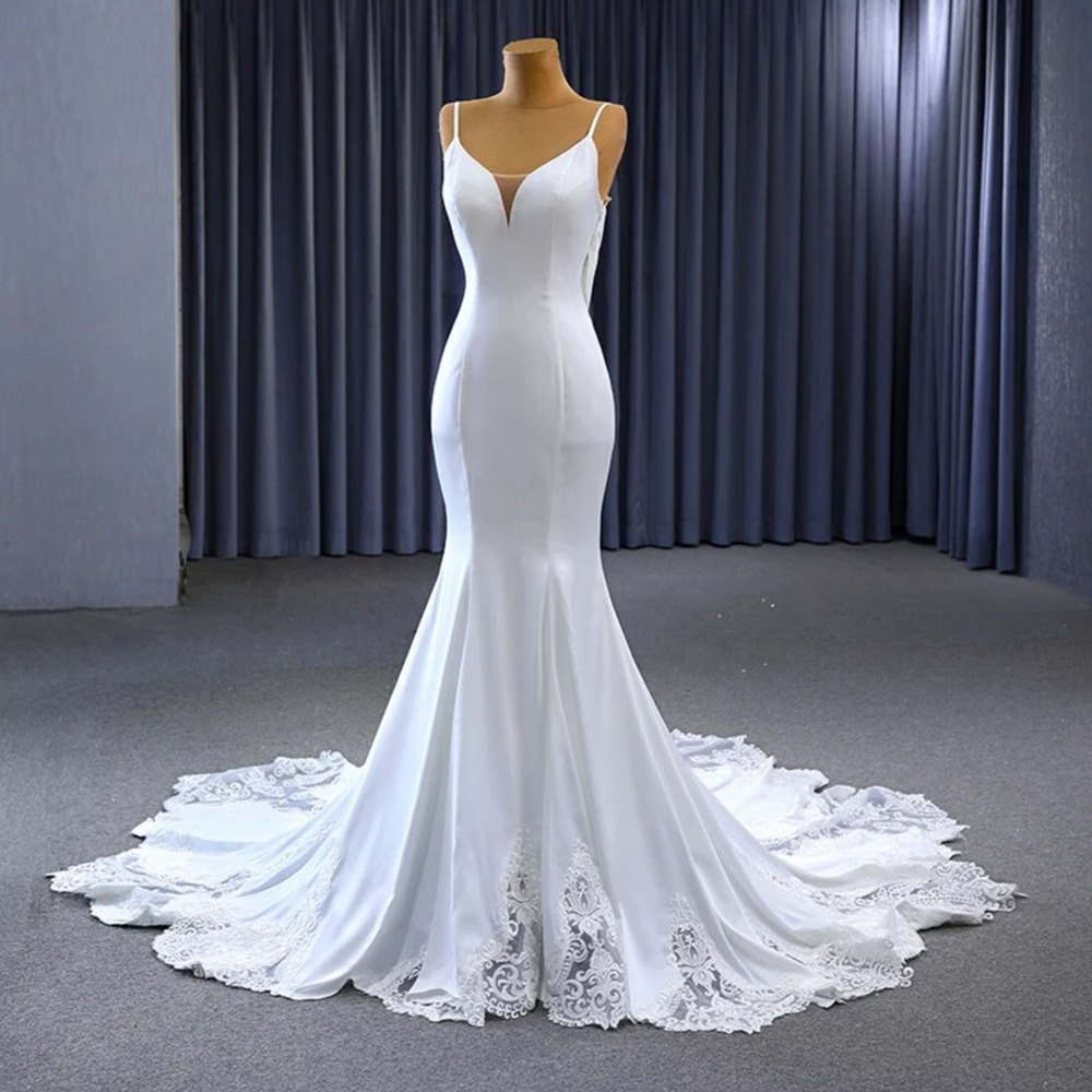 
                      
                        Satin Modern Mermaid Wedding Sleeveless Bridal Gown
                      
                    