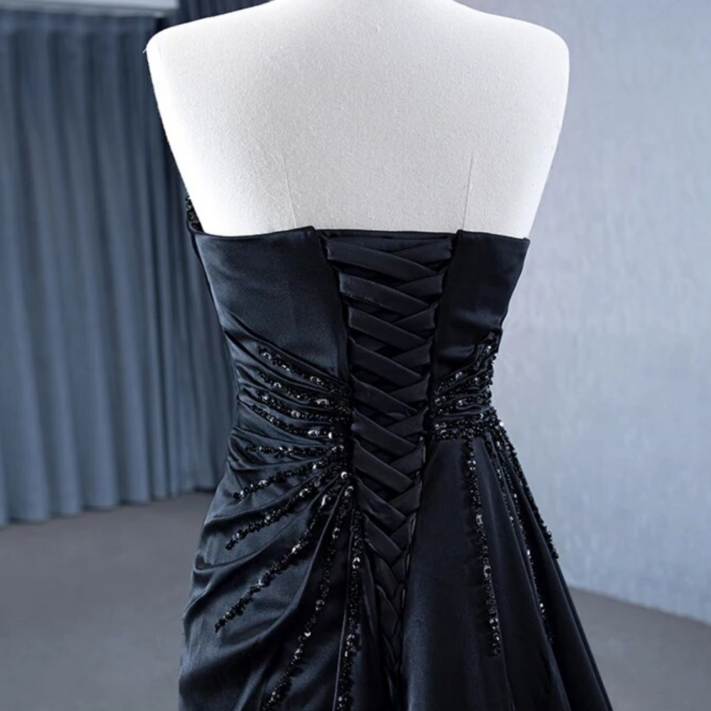 
                      
                        Hand Beaded Black Evening Formal Party Gown
                      
                    