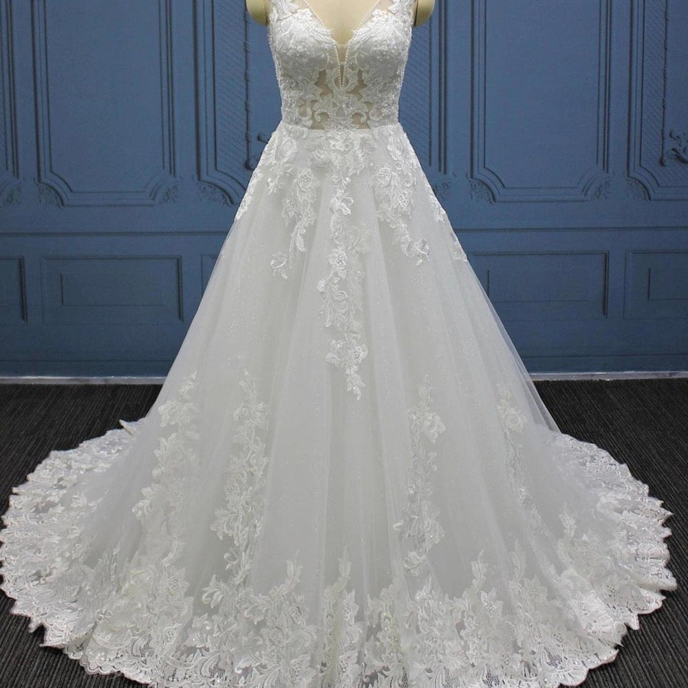 wedding lace bridal gown a line dress