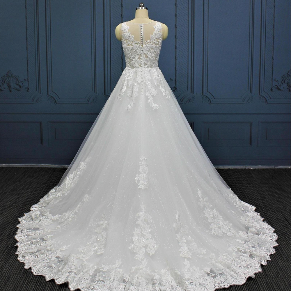 
                      
                        Pearl Lace A Line Tulle Bridal Wedding Gown
                      
                    