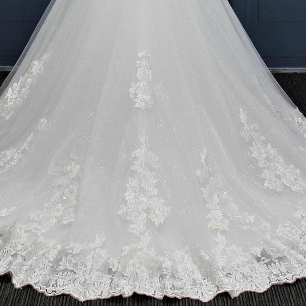 
                      
                        Pearl Lace A Line Tulle Bridal Wedding Gown
                      
                    