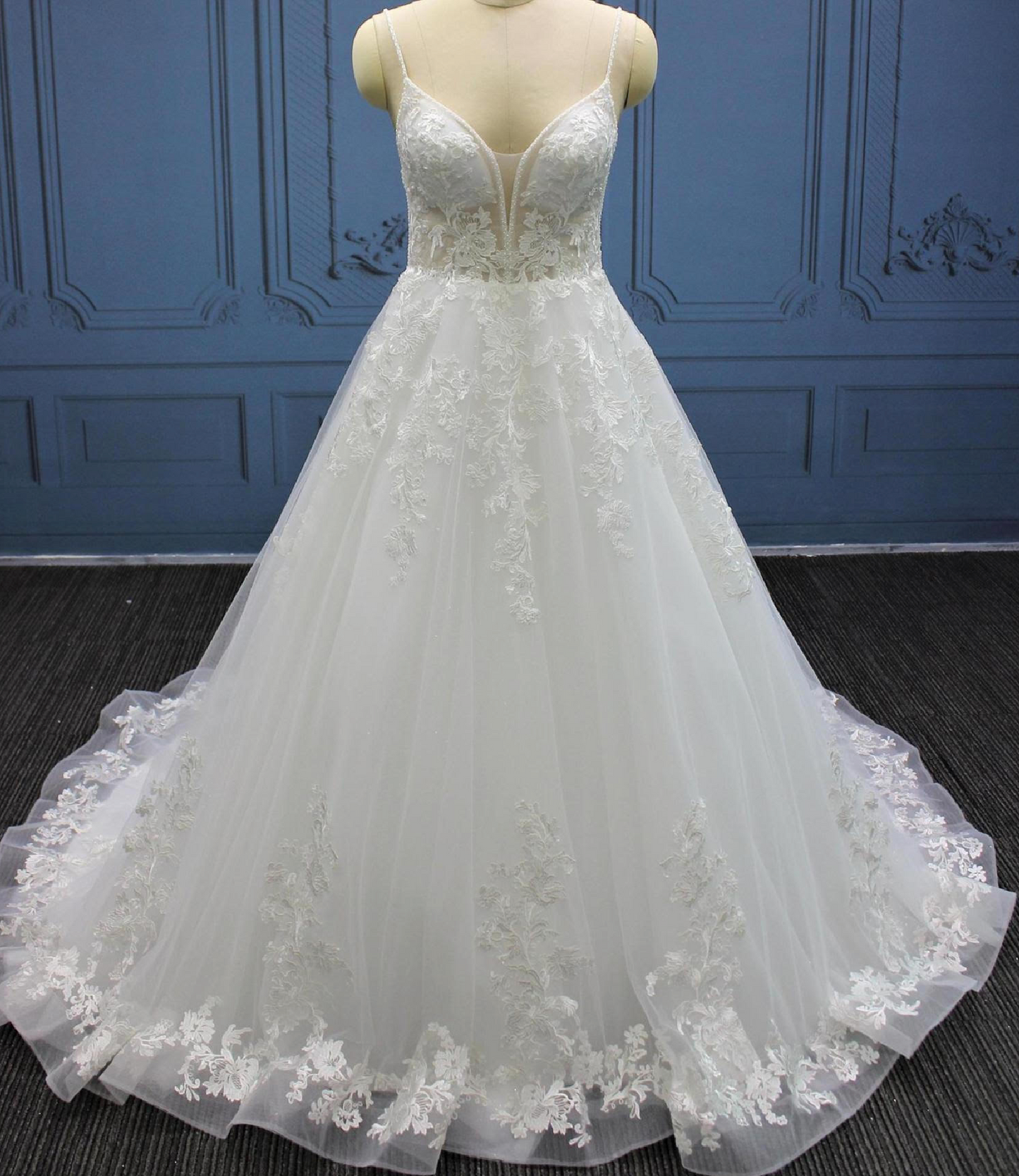 V Plunge A Line Tulle Lace Wedding Dress from Tulle Lux Bridal Crowns & Accessorires