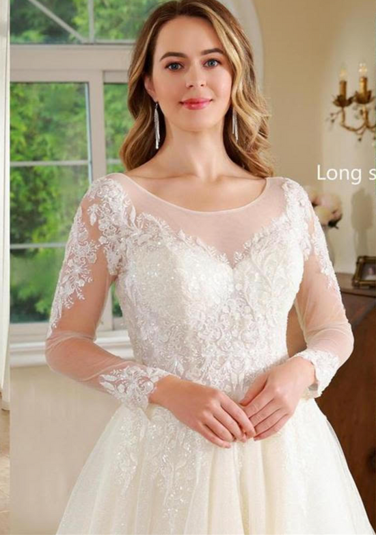 Lace Luxurious Tulle A Line Wedding Gown