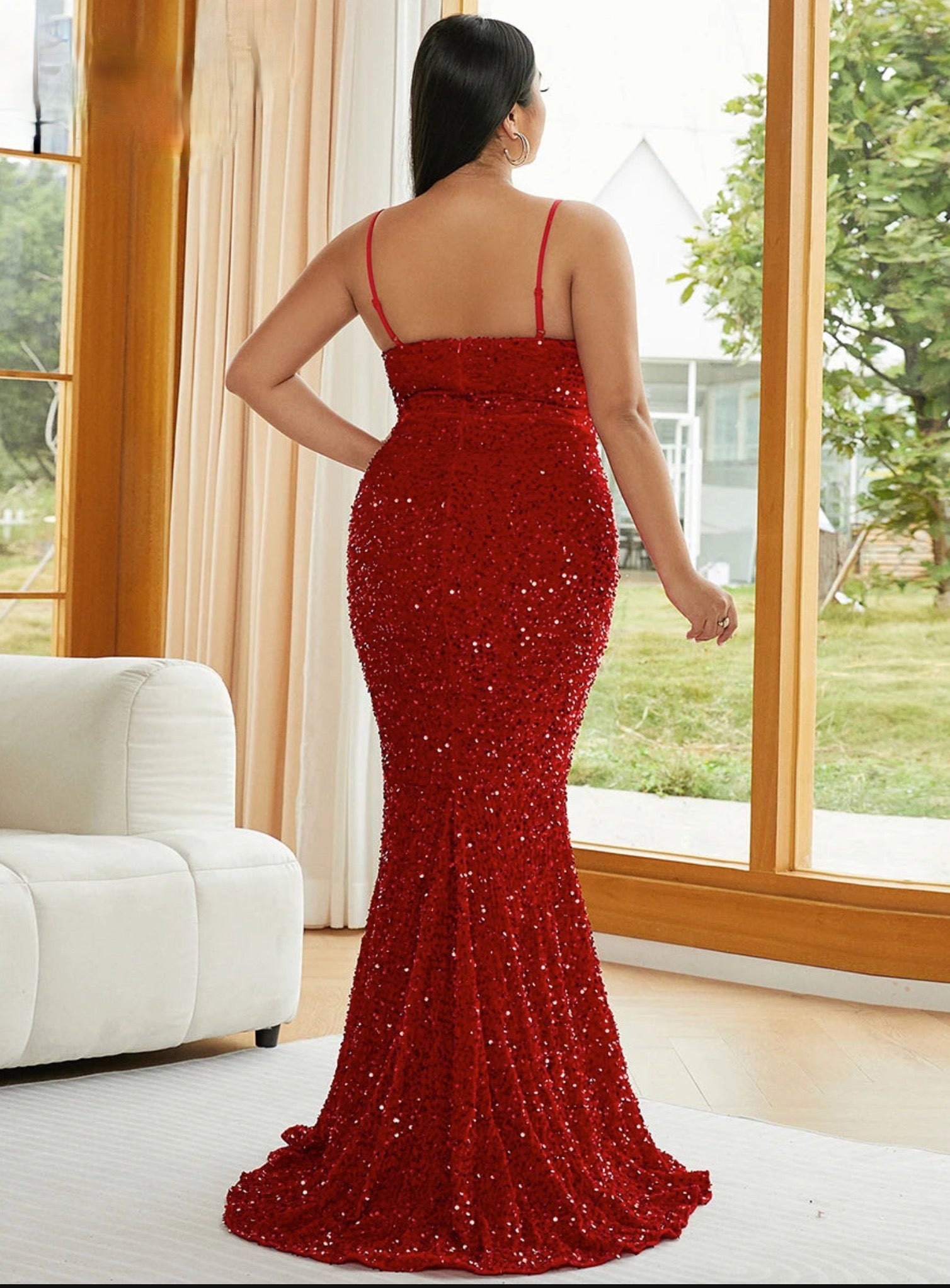 Elegant red fashion plus size dresses