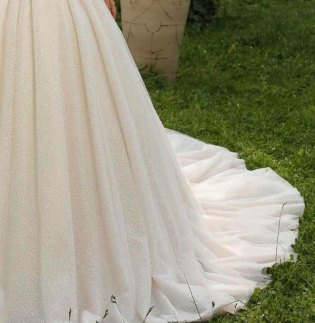 Elegant Wedding Dresses Strapless Detachable Long Sleeve Beaded Corset Style Bridal Gown