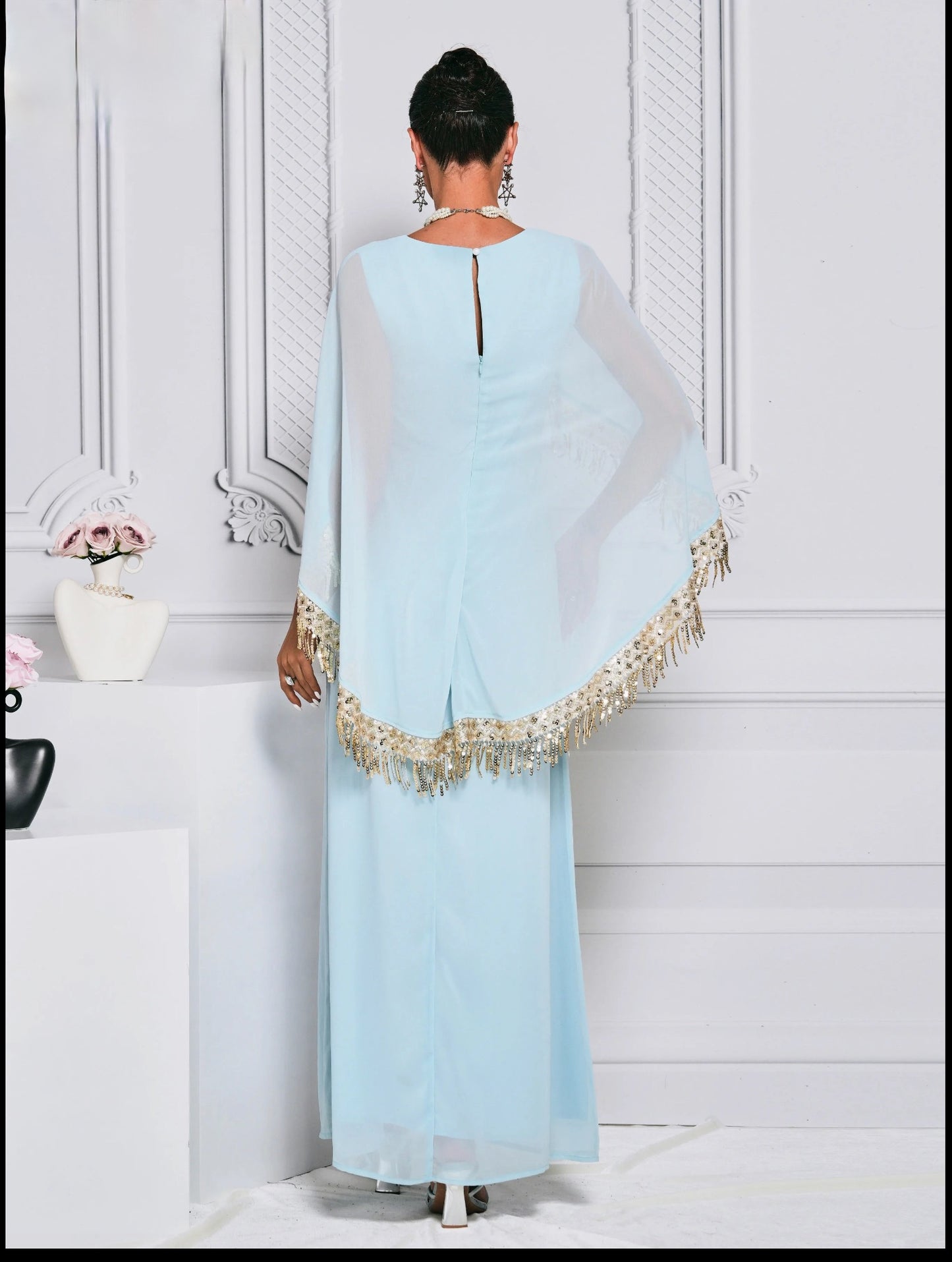 Modest Long Sleeve Dress Casual Kaftan Robe For Formals