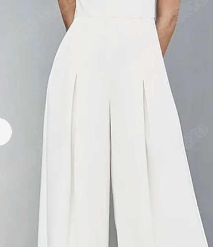 
                      
                        Simple A-Line Pant Suit Wedding Dresses Jumpsuit V Neck Chiffon Bridal Gown
                      
                    