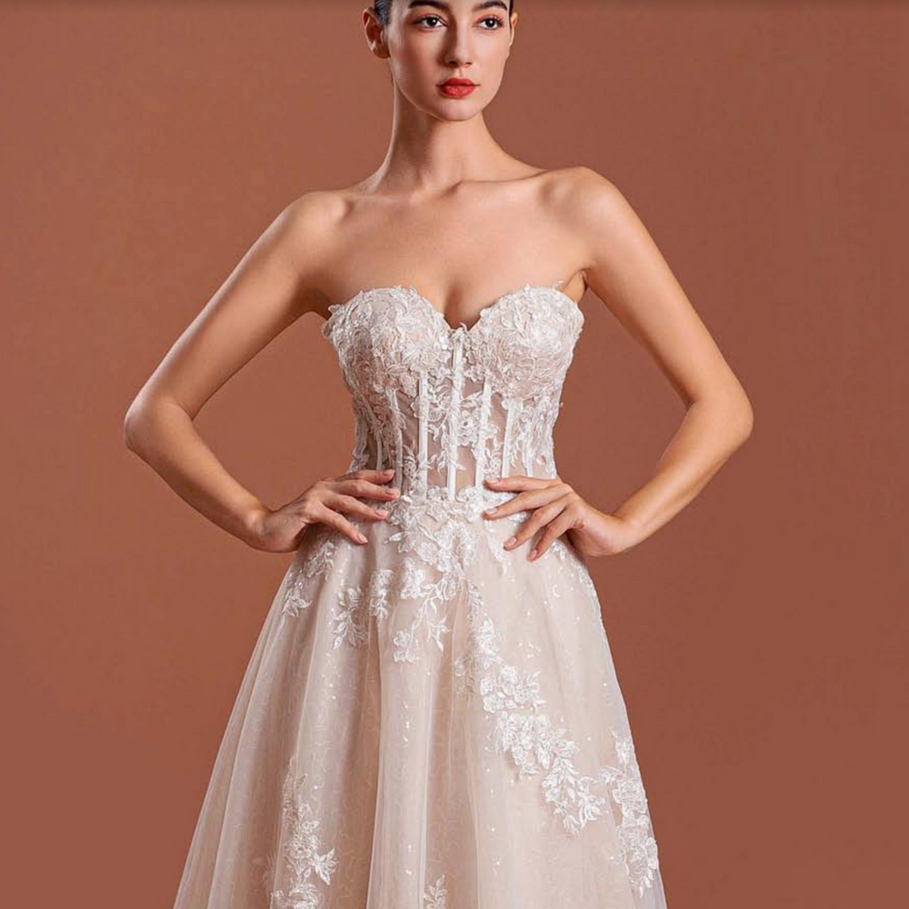 
                      
                        Corset Bridal A Line Lace Wedding Gown
                      
                    