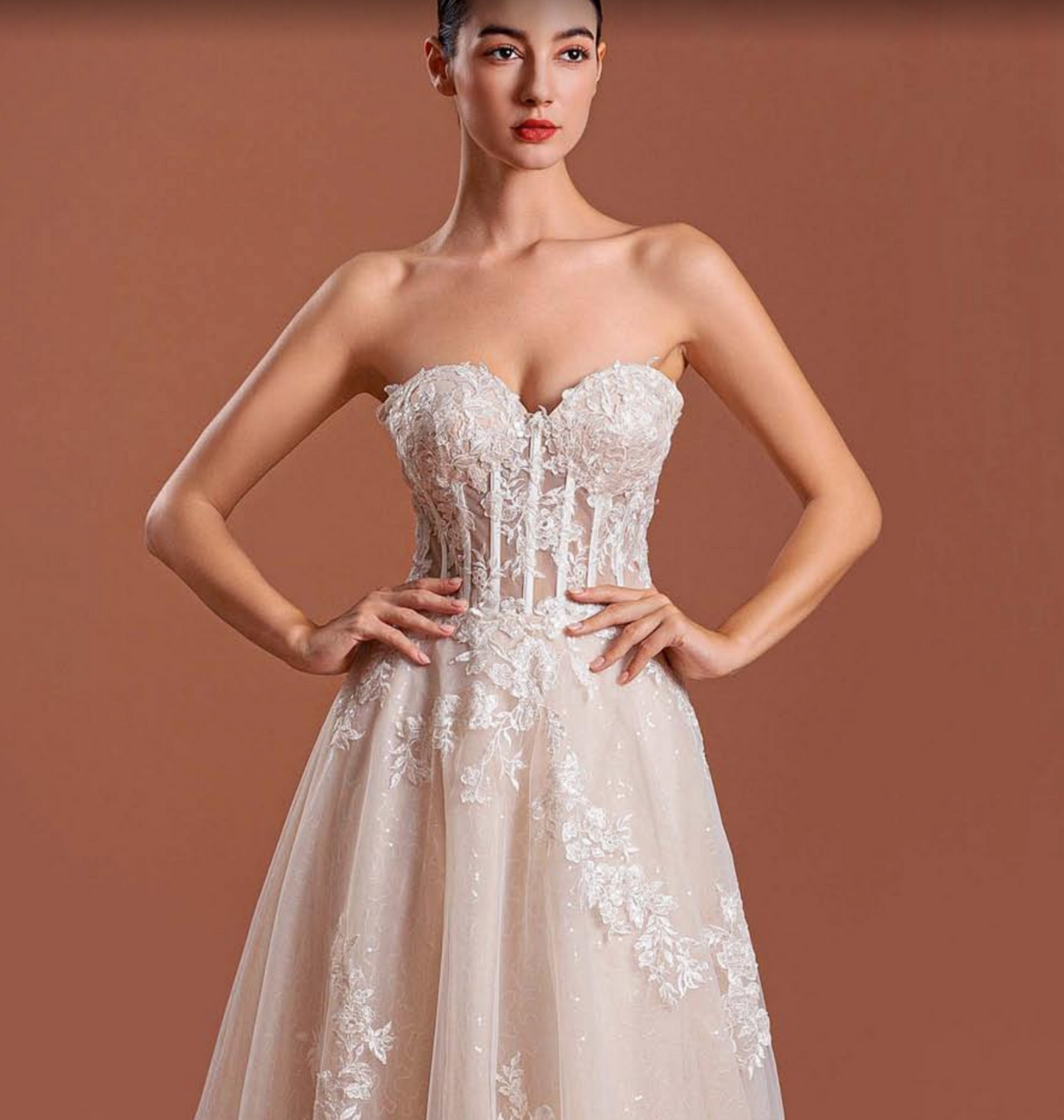 Corset Bridal A Line Lace Wedding Gown