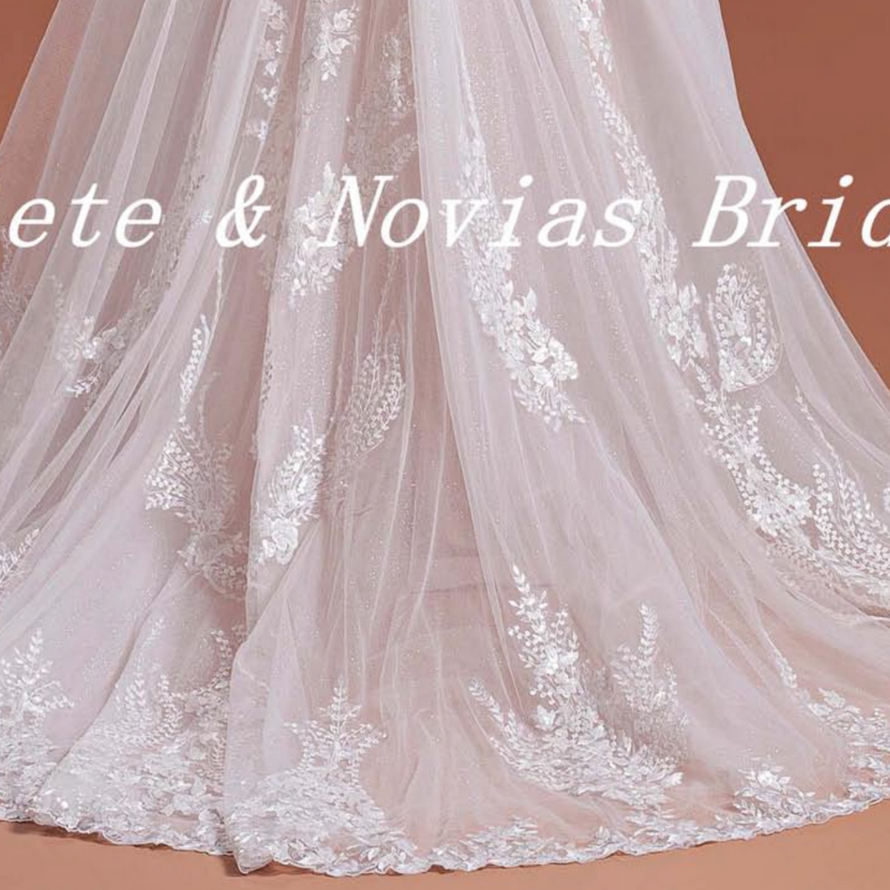 
                      
                        Boho Lace A Line Wedding Gown with Detachable Lace Sleeves
                      
                    