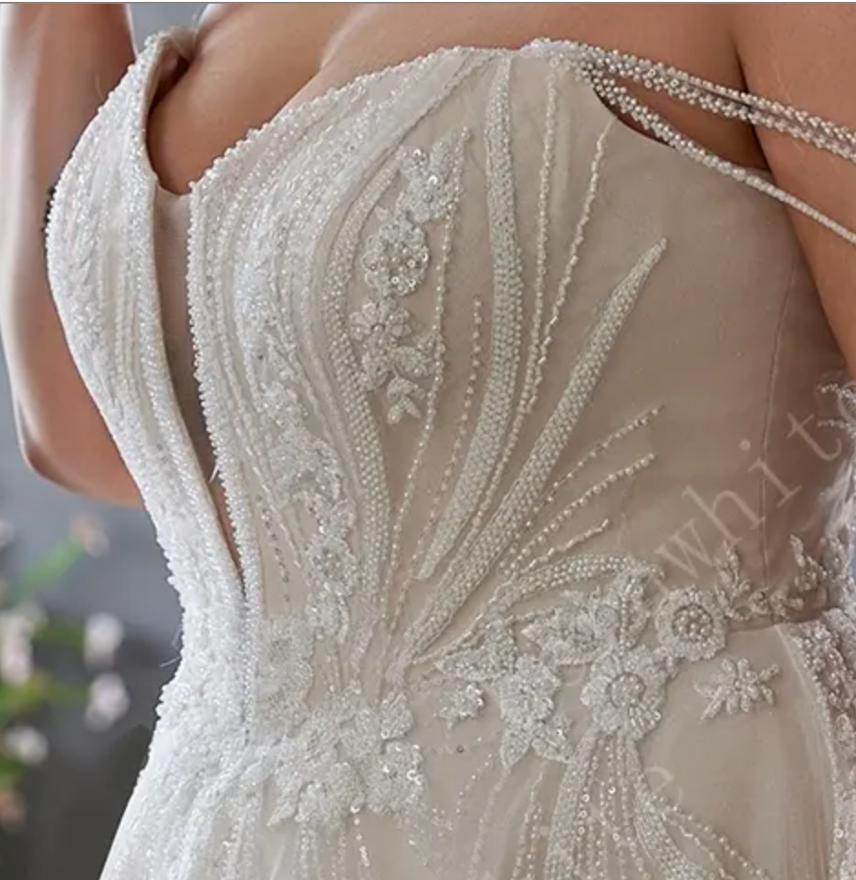 
                      
                        Plus-size Dream: Off-shoulder Tulle Gown with Bead Embroidery
                      
                    