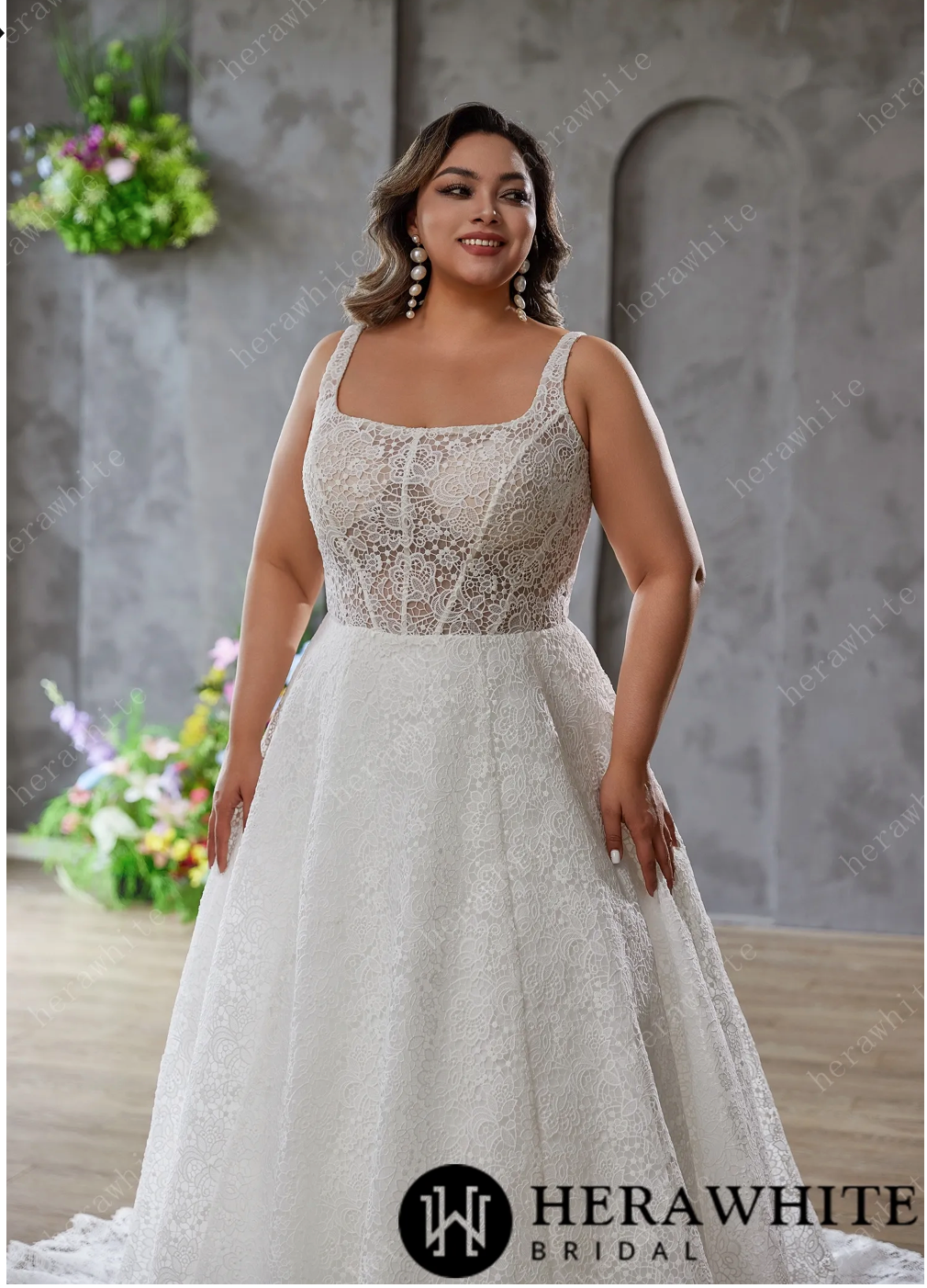 Effortless Grace – Full Lace A-Line Gown with Classic Charm