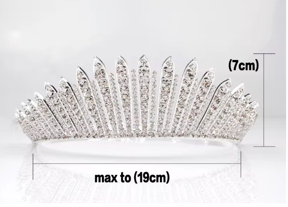 
                      
                        Beauty Pageant Tiara Crown Clear Crystals  Hair Accessory
                      
                    