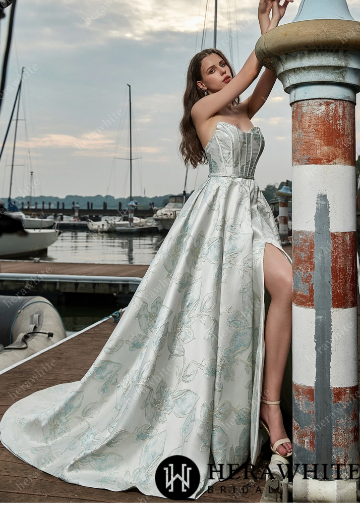 
                      
                        Satin Sleeveless A-Line Split And Grace Wedding Dress
                      
                    