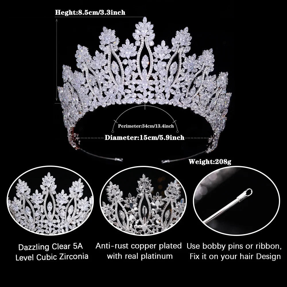 
                      
                        Luxury 5A Zircon Wedding Tiara Crown Birthday Party Prom Pageant Hair Accessory
                      
                    