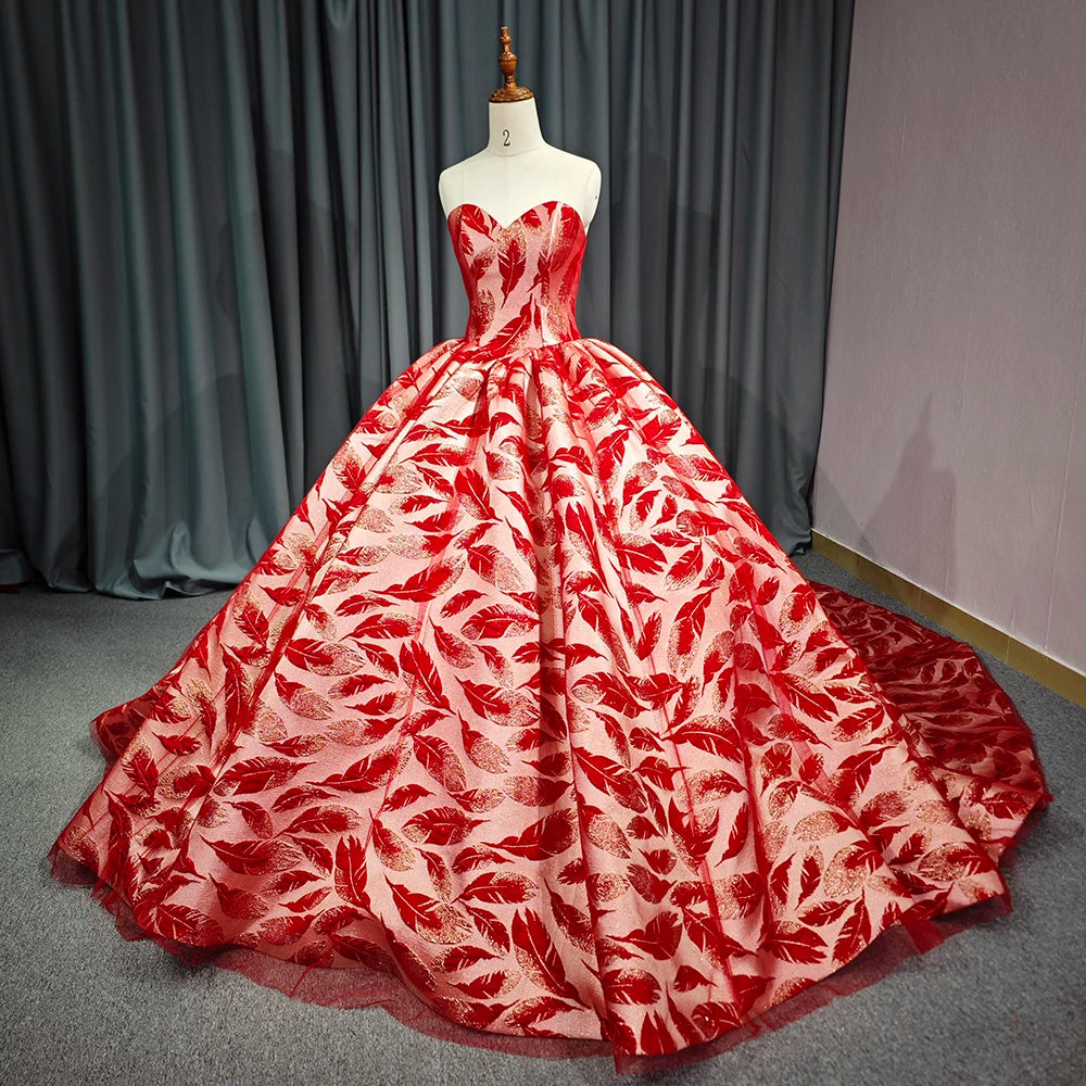 
                      
                        Red Feather Quinceanera Dress
                      
                    