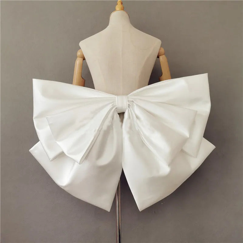 Removable Satin Big Bow Wedding Dress Accessory