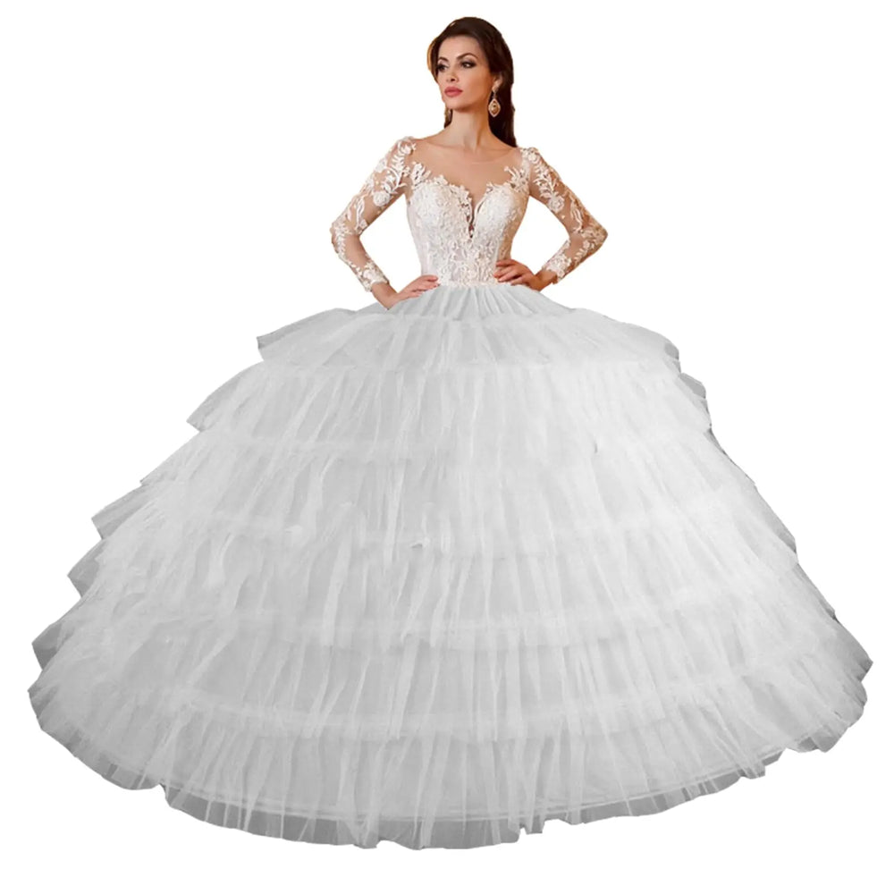 
                      
                        Full White Ball Gown Hoop Wedding Accessories Petticoat Underskirt Slip Quinceanera Gown
                      
                    