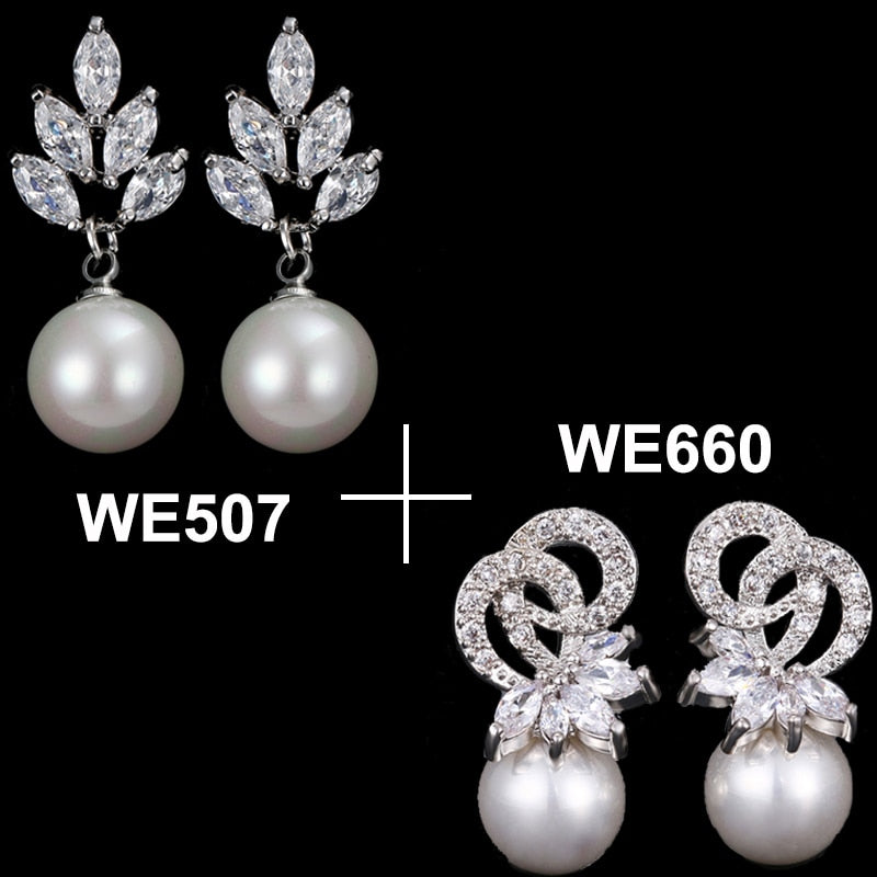 
                      
                        Fashion Imitation Pearl Drop Cubic Zirconia Wedding Earrings
                      
                    