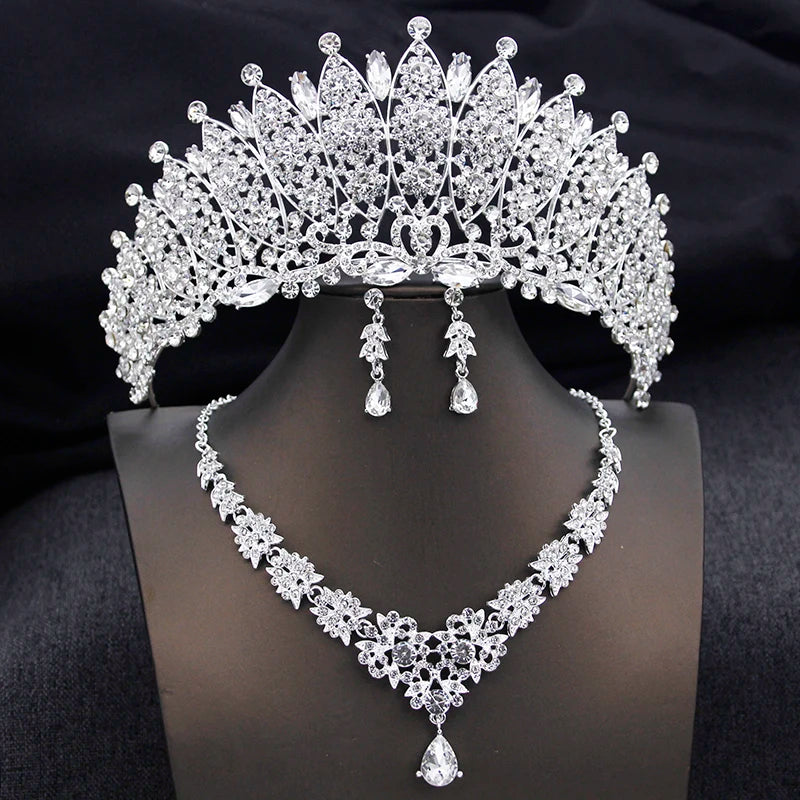 
                      
                        Royal Queen Champagne Tiara Crown Bridal Jewelry Sets for Women Jewelry Accessories
                      
                    