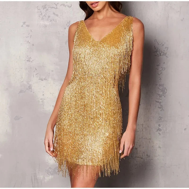 
                      
                        Tassel Sequins Feather Mini Dress Women Spaghetti Strap Party Wedding Boho Chic
                      
                    