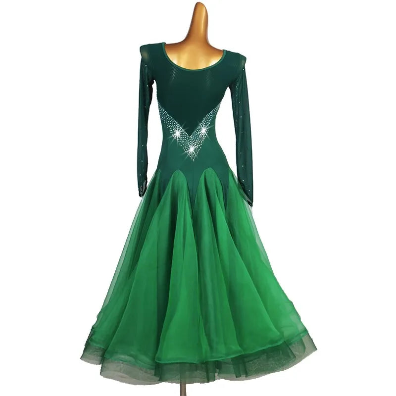 Women's Modern Tango Waltz Dance Dress Competition Costume