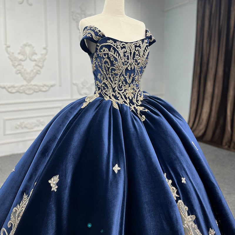 
                      
                        Velvet Blue Ball Gown Quinceanera Dress
                      
                    