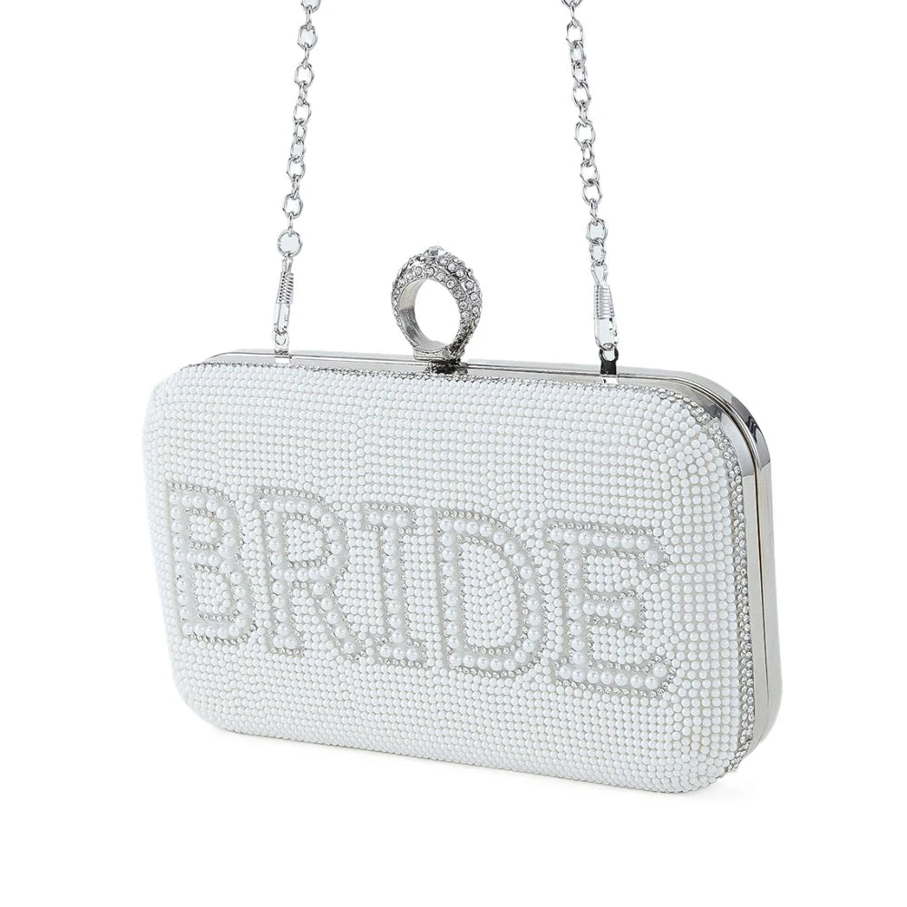 
                      
                        Pearl BRIDE Clutch Purse White Bridal Wedding Evening Bag Party Accessory
                      
                    