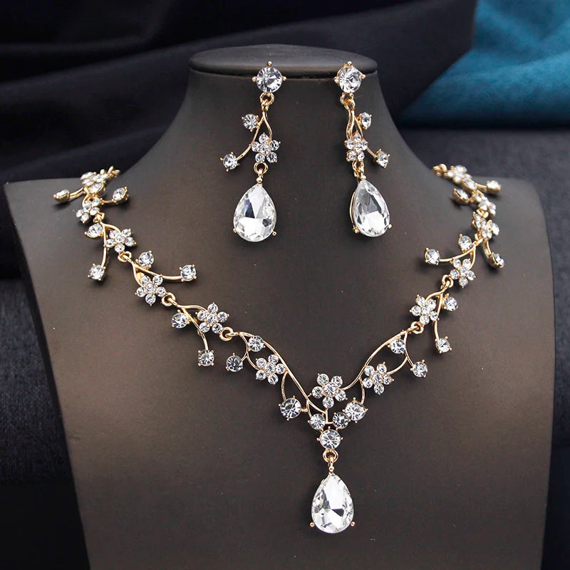 
                      
                        Crystal Rhinestone Bridal Jewelry Set Wedding Necklace Earrings, elevate your bridal look with this exquisite jewelry set, featuring shimmering crystal rhinestones 
                      
                    