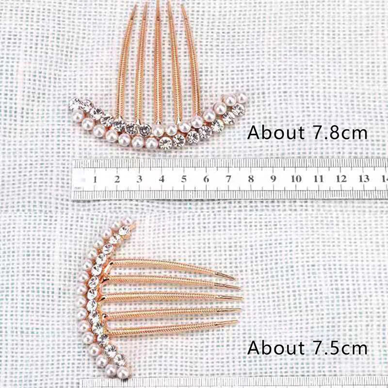 
                      
                        5 Teeth Hair Side Combs Pearl Crystal Wedding Bridal  Hair Comb Accessory
                      
                    