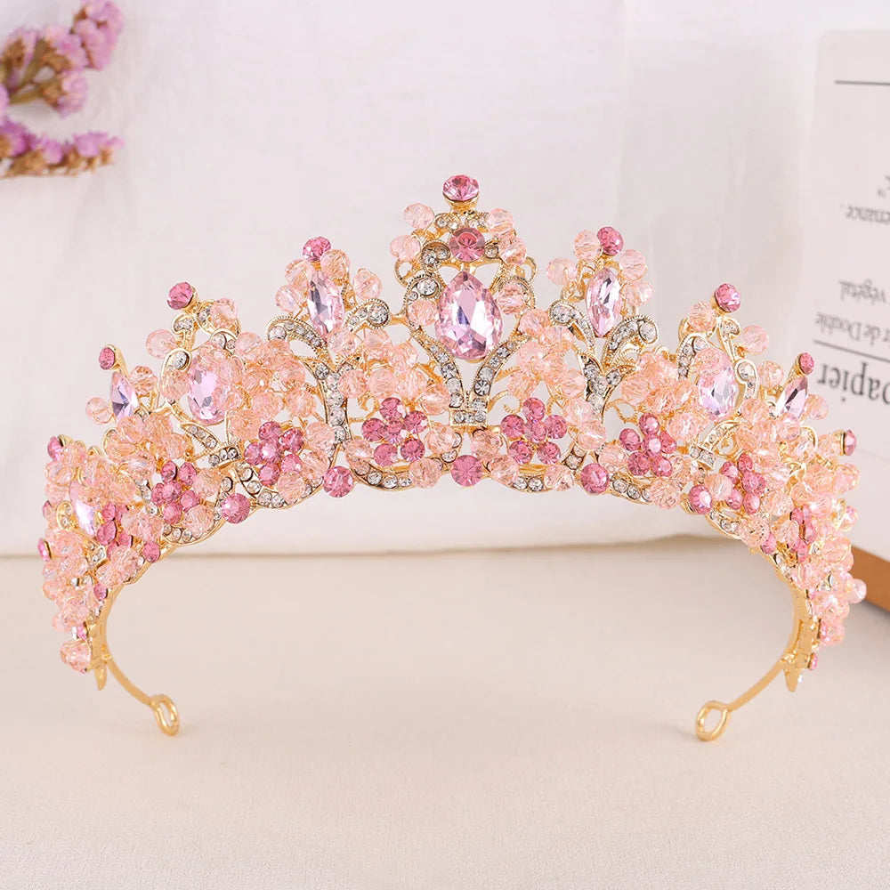 
                      
                        Pink Purple Crystal Bead Rhinestone Pageant Tiara Crowns Hair Accessories
                      
                    