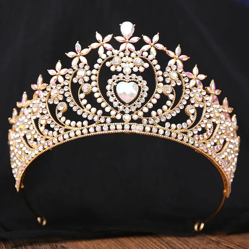 Ornate tiara with crystals on a black background