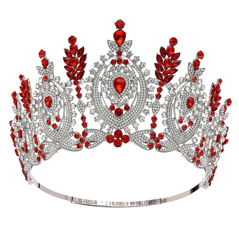 Round Crystal Pageant Crown Winner Tiara Hair Accessories, Command the stage in this show-stopping round crystal tiara that's basically a wearable trophy!
