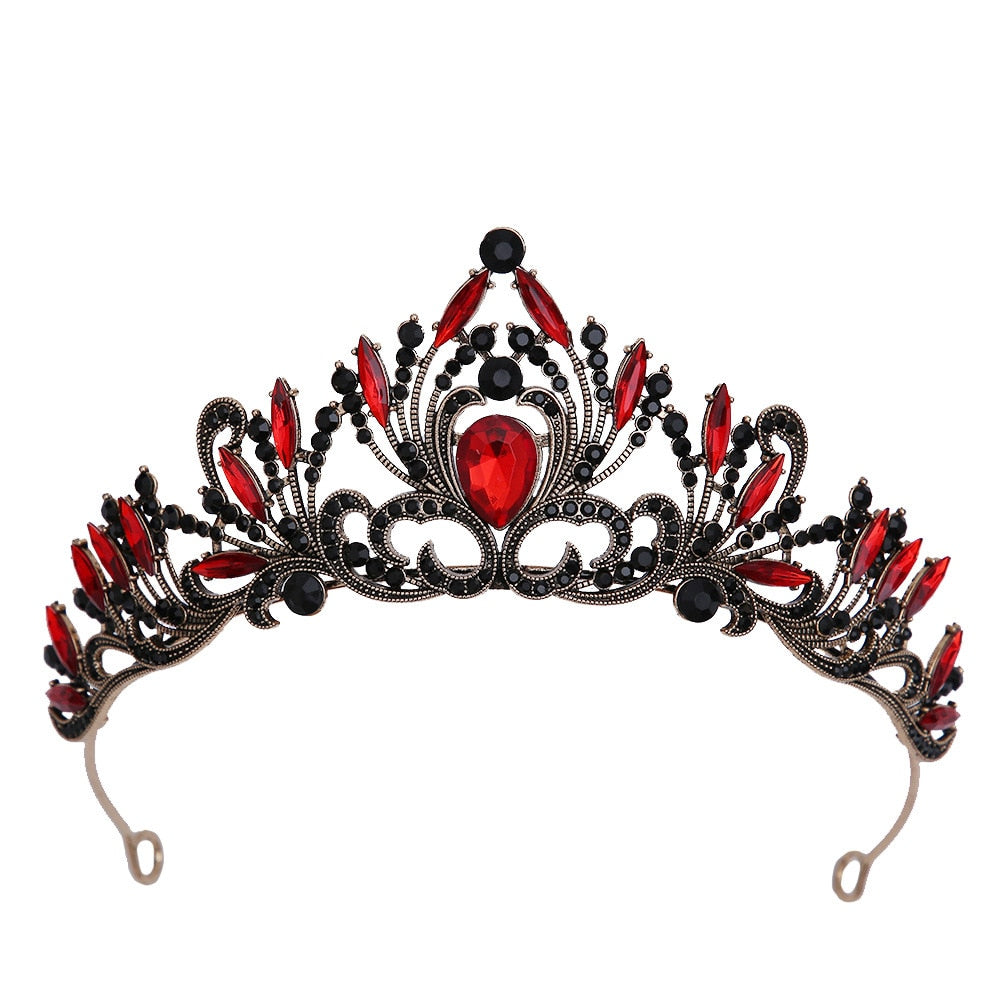 Gothic Tiara,Baroque Tiara,Retro Tiara,Bronze Crown,Wedding Tiara,Hair on sale Ornaments,Bridal Tiara,Red Tiara,Black Tiara,Crystal Tiara,Present