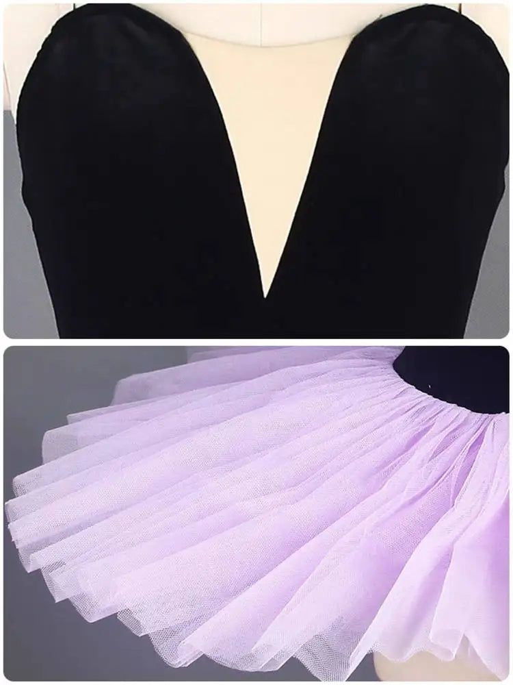 
                      
                        Professional Tutu Black Light Purple Ballet Dance Costume For Girls
                      
                    