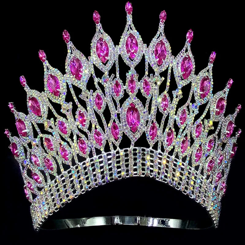 Large Crystal Queen Rhinestone Tiara Party Stage Show Tiara Crown