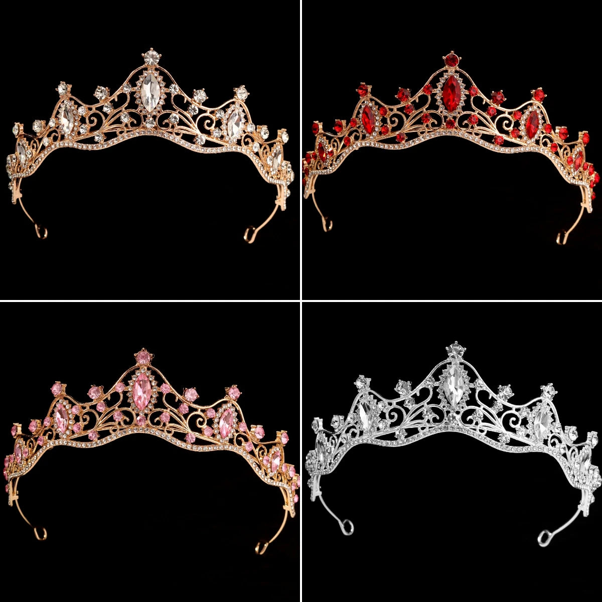 Rhinestone Hair Crown for Women Festive Party Hair Accessory Tiara