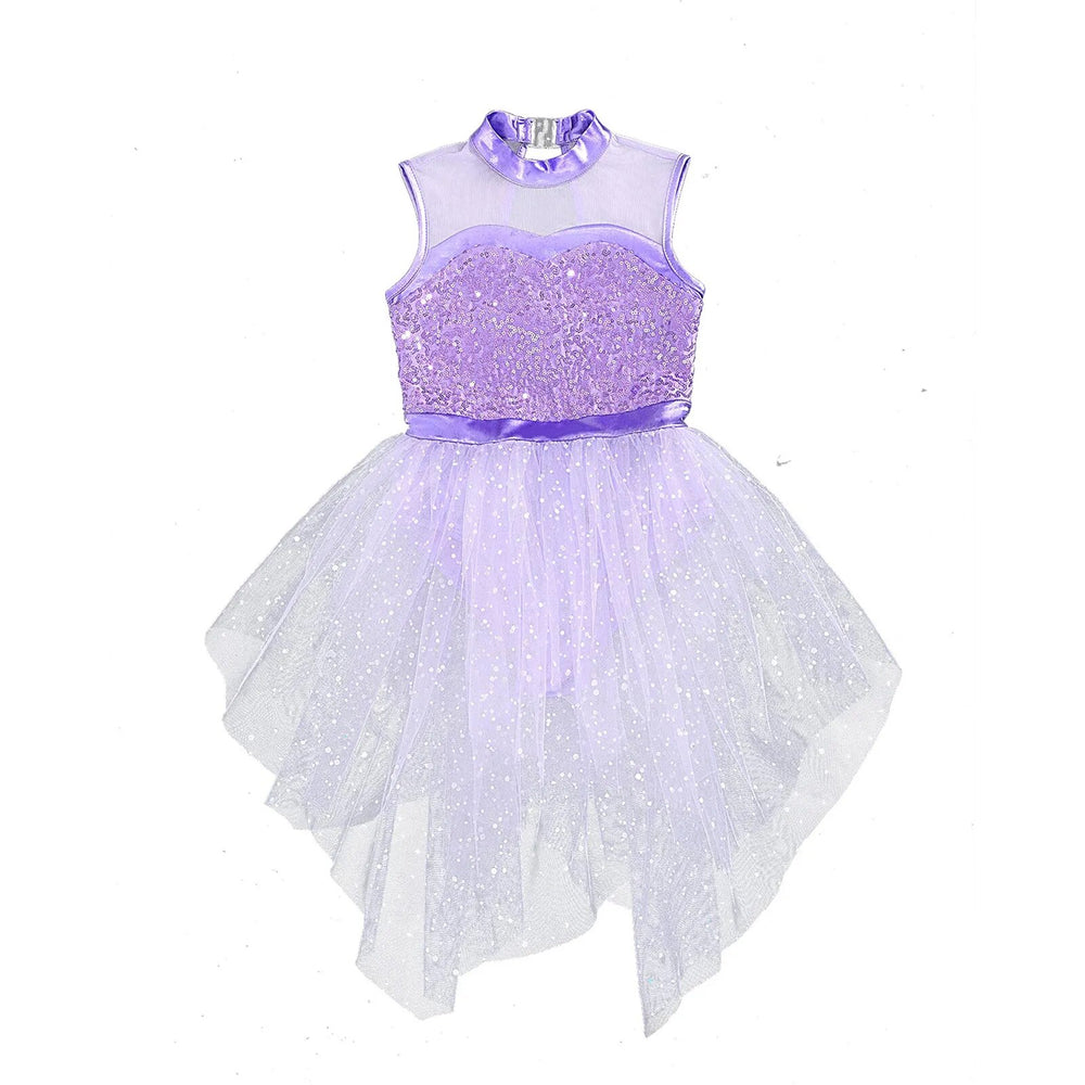 
                      
                        Girls Glittering Sequined Tulle Gymnastics Ballet Dance Skate Costume
                      
                    