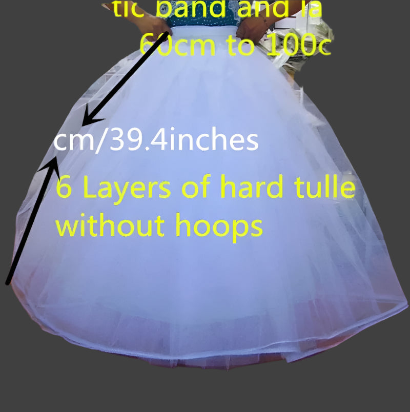 
                      
                        4/6/8 Layers Tulle Petticoat Wedding Accessories Without Hoops For A Line Wedding Dress
                      
                    