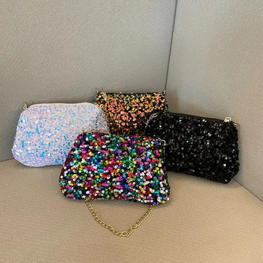 
                      
                        Sequins Crossbody Bag Simple Chain Small Handbag Evening Clutch
                      
                    