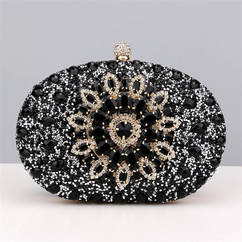 
                      
                        Crystal Floral Evening Mini Clutch Purse Cosmetic Evening Purse, elevate your evening ensemble with this radiant crystal clutch, designed to hold your essentials 
                      
                    