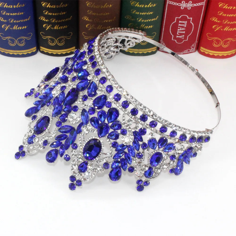 
                      
                        Big Round Crown Luxury High Royal Queen Crystal Tiaras Costume Hair Accessories
                      
                    