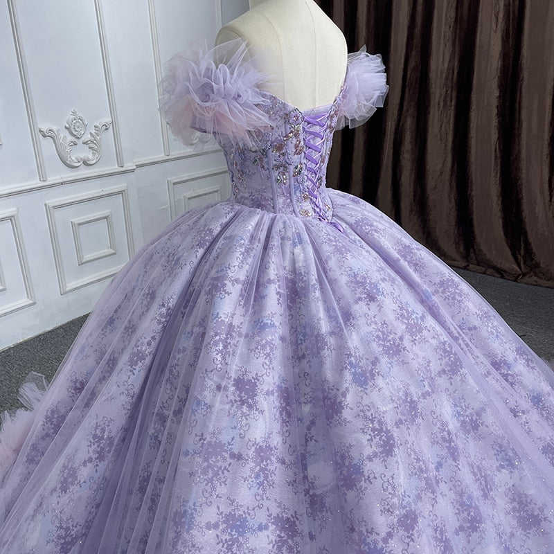 
                      
                        Quinceañera lace Ball Gown Purple Sequined Dress
                      
                    