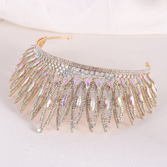 Big Crystal Bridal Tiaras Crown Headband Wedding Hair Jewelry Accessories