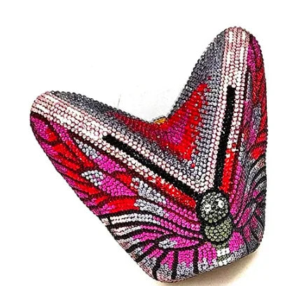 
                      
                        Colorful butterfly-shaped clutch bag mini purse for formal events with crystal beadwork 
                      
                    